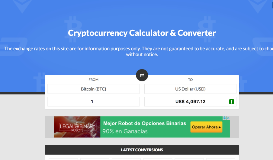 cryptocurrency converter calculator widget